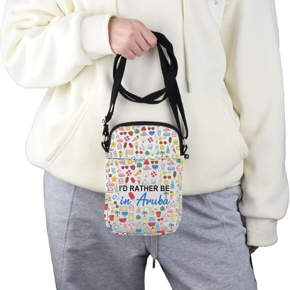 Aruba Lover Gift I'd Rather Be in Aruba Makeup Bag Aruba Trip Cosmetic Bag Aruba - Picture 6 of 7